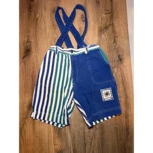 Vintage Kids Retro Body Gear Striped Overalls Size No Tags